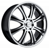 Llanta BLACK RHINO SABI 9.0x20 (6x139.7) ET30 NEGRO / PULIDO / ARO EN ACERO INOXIDABLE
