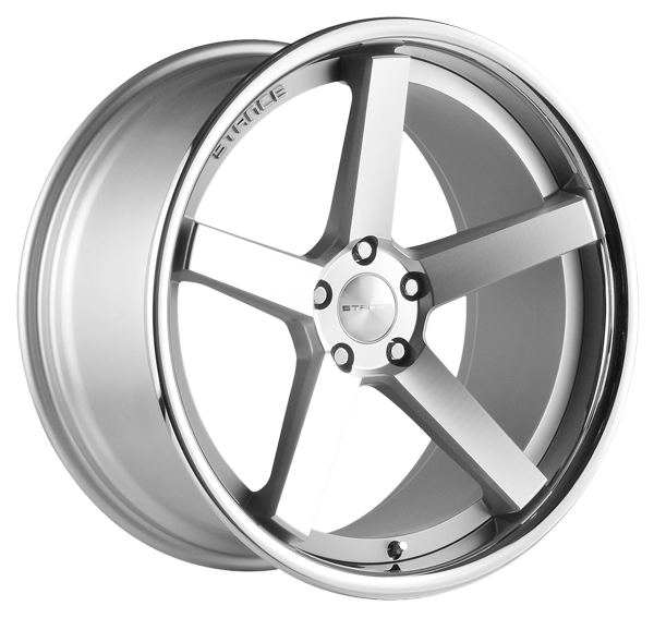 Llanta SPAC Wheels 5IVE 9.5 X 19" (5X120) ET20 PLATA BRILLANTE / ARO INOX.