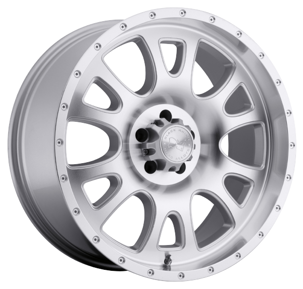 Llanta BLACK RHINO LUCERNE 9.0x17 (6x139.7) ET12 PLATA  / ARO Y CARA PULIDOS