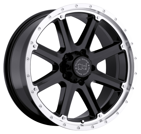 Llanta BLACK RHINO MOAB 9.0x18 (5x139.7) ET0 NEGRO / ARO PULIDO