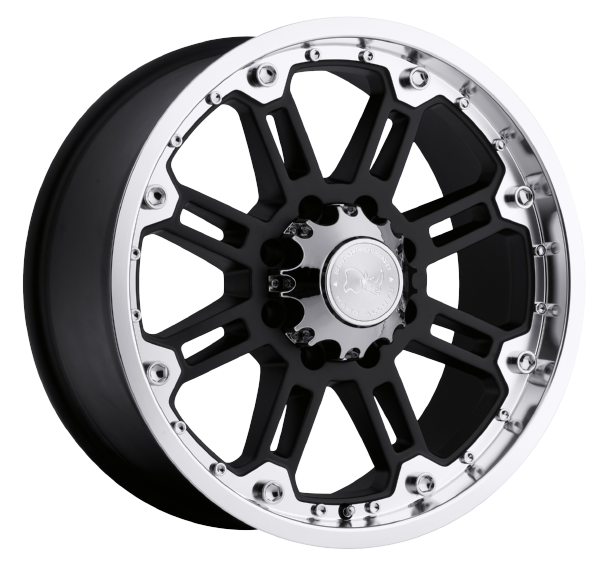 Llanta BLACK RHINO ROCKWELL 9.0x20 (6x139.7) ET-2 NEGRO / ARO PULIDO