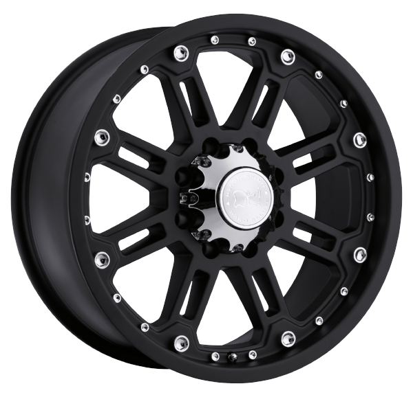 Llanta BLACK RHINO ROCKWELL 9.0x18 (8x165) ET-12 NEGRO MATE