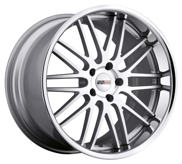 Llanta CRAY HAWK 10.5 X 20" (5X120.65) ET65 PLATA / FRENTE PULIDO CON ARO EN CROMADO