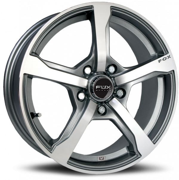 Llanta FOX FX6 GUNMETAL 7.0 x 17" (5x105) ET38 ANTRACITA / PULIDO