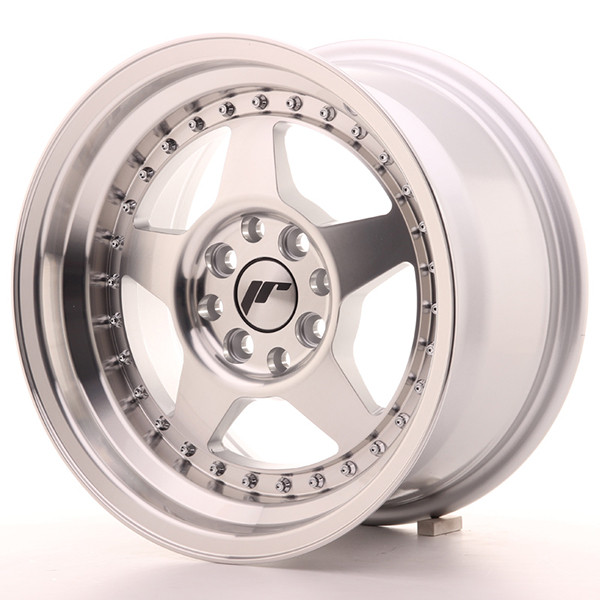 Llanta JAPAN RACING JR6 8 X 15" (4XMULTI) ET5 Silver Machined Face