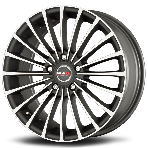 Llanta MAK CORSA 6.5 x 15" (5x100) ET35 ANTRACITA MATE / PULIDO