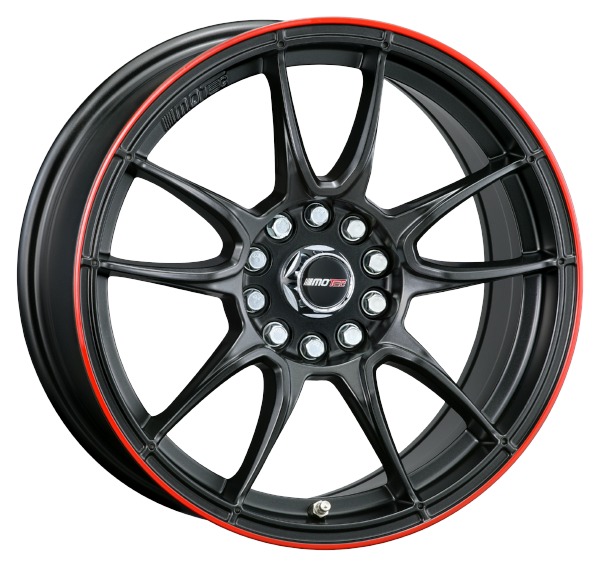 Llanta MOTEC NITRO 11.0x19 (5x130) ET50 NEGRO MATE / ARO ROJO