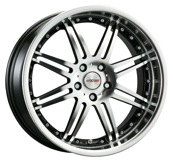 Llanta MOTEC ANTARES 9.5x20 (5x112) ET35 NEGRO / PULIDO