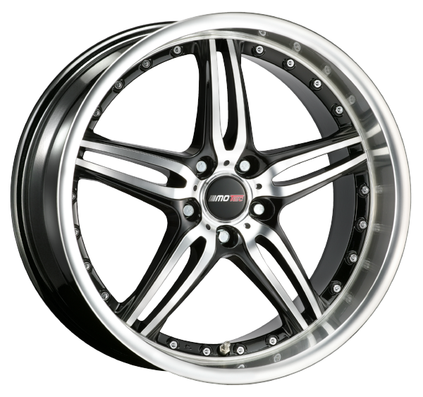 Llanta MOTEC PANTERA 9.5x18 (5x100) ET25 NEGRO / PULIDO