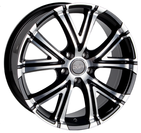 Llanta OXIGIN 15 VTWO 8.0x19 (5x115) ET45 NEGRO / PULIDO