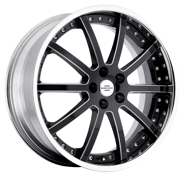 Llanta REDBOURNE VICEROY 9.5 X 20" (5X120) ET32 NEGRO / ARO CROMADO Y PULIDO