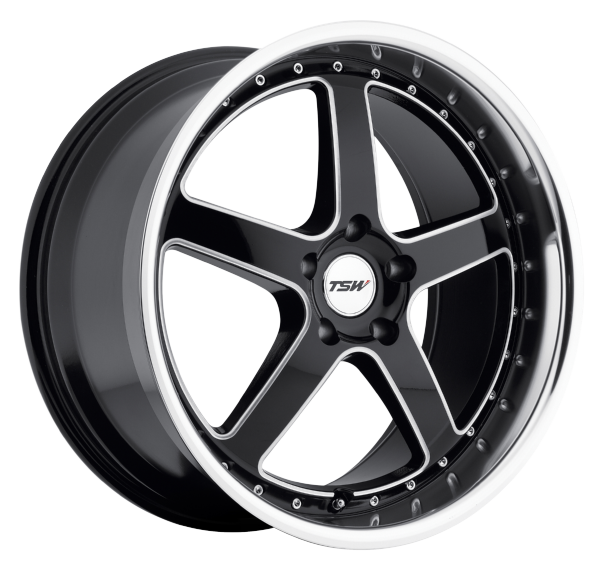 Llanta TSW CARTHAGE 8.0x18 (5x108) ET40 NEGRO / ARO PULIDO