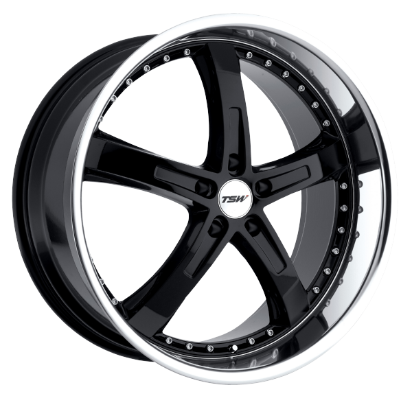 Llanta TSW JARAMA 9.5x19 (5x120) ET20 NEGRO / ARO PULIDO