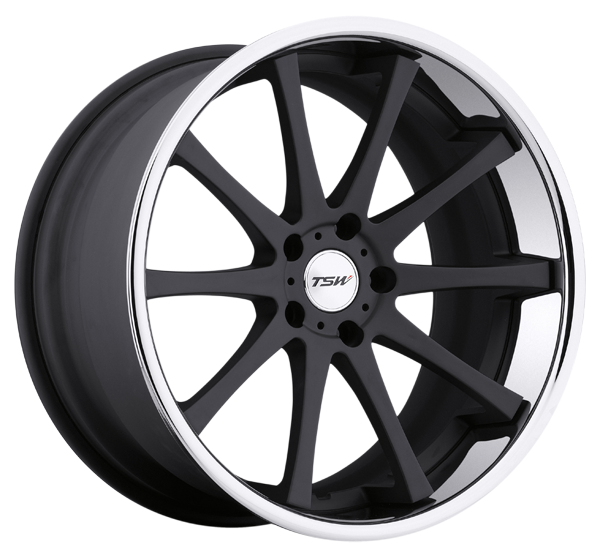 Llanta TSW JEREZ 8.5 X 18" (5X120) ET15 NEGRO MATE / ARO CROMADO