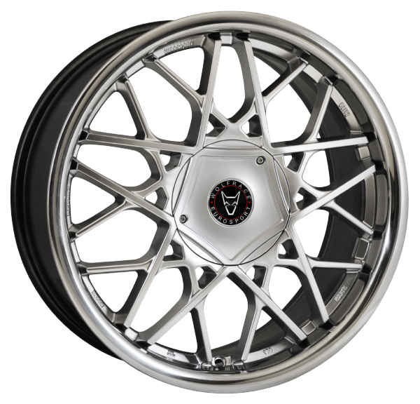 Llanta WOLFRACE Blitz SSL 8.0x18 (4x108) ET40 PLATA BRILLANTE / ARO EN ACERO INOXIDABLE