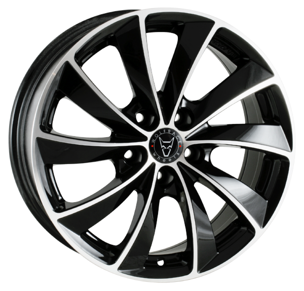 Llanta WOLFRACE Lugano 7.5x17 (5x100) ET36 NEGRO / PULIDO