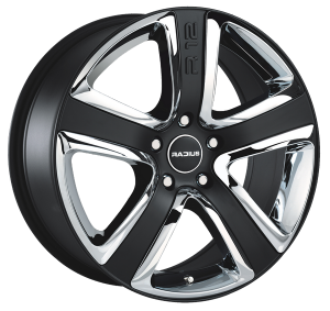 Llanta RADIUS R12 SPORT 8 X 18" (5X100) ET25 MATT BLACK + CHROME INSERTS