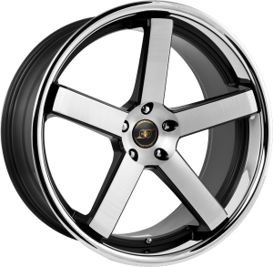 Llanta INFINY S-DRIVE /MBPIL 9,5 X 20" (5X130) ET45 MATT BLACK MACHINED FACE BRUSHED INOX LIP